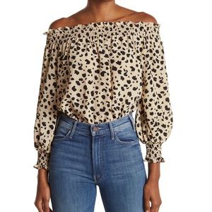 Leopard off shoulder bodysuit size medium